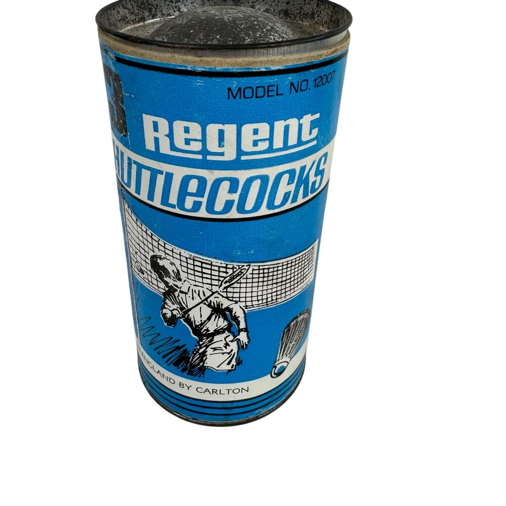 Vintage Regent Badminton Shuttlecocks Tin Can Model No. 12007 Set of 3